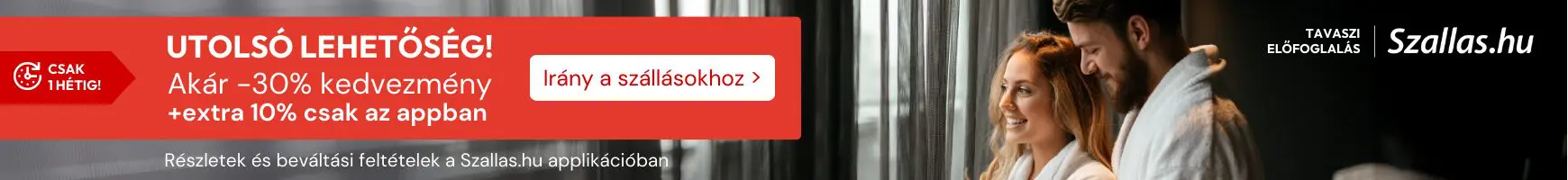 Szállások extra kedvezménnyel az appban