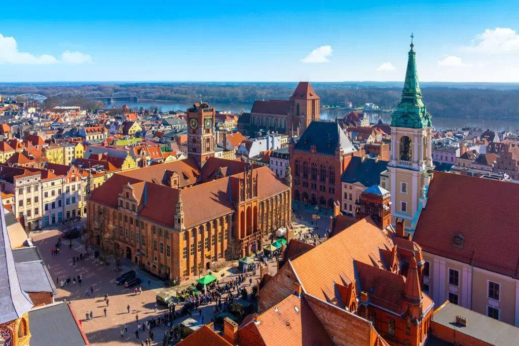 Toruń vöröstéglás, gótikus épületei az UNESCO Világörökség része