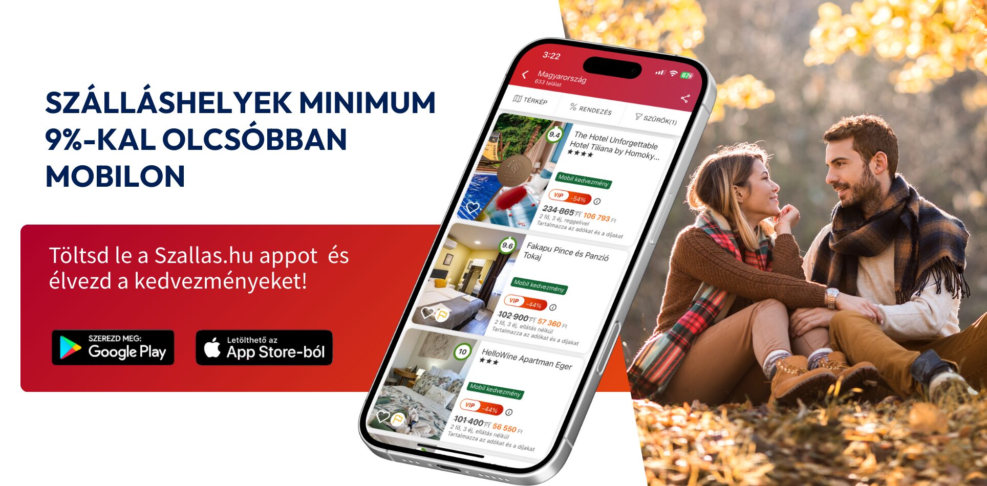 Extra kedvezmények mobilon: nézd meg a Szallas.hu applikációban!